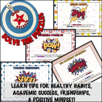 Middle School Transition: SEL SUPERHERO ESCAPE ROOM Beginning of the Year Craft, image 3