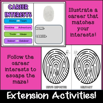 Career Awareness Interest Survey Job Exploration Readiness Worksheets Lesson K-2, image 4
