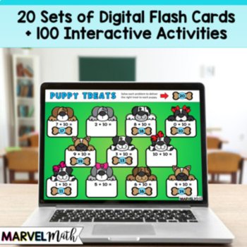 Addition Math Facts Practice to 20 Bundle - Digital Math Station - Google Slides, image 2