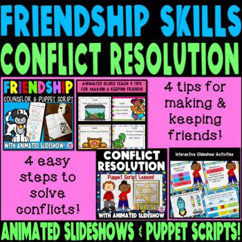 Social Skills Puppet Lesson Friendship Listening Cooperation Conflict Resolution, image 2