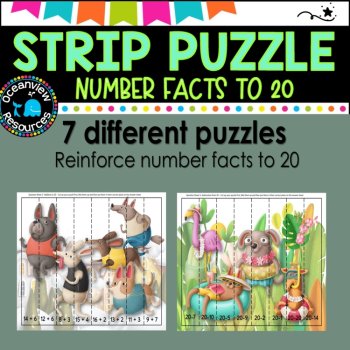 Number Facts to 20: Self-Correcting Cut and Paste Activity, image 3