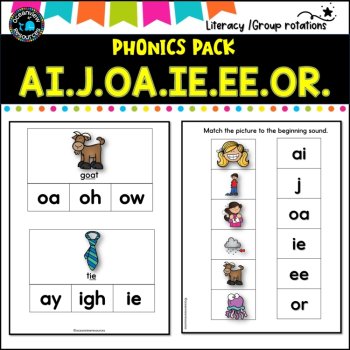 Phonics Bingo, peg cards, write the room, word match,worksheets AI J IE UE EE OR, image 3