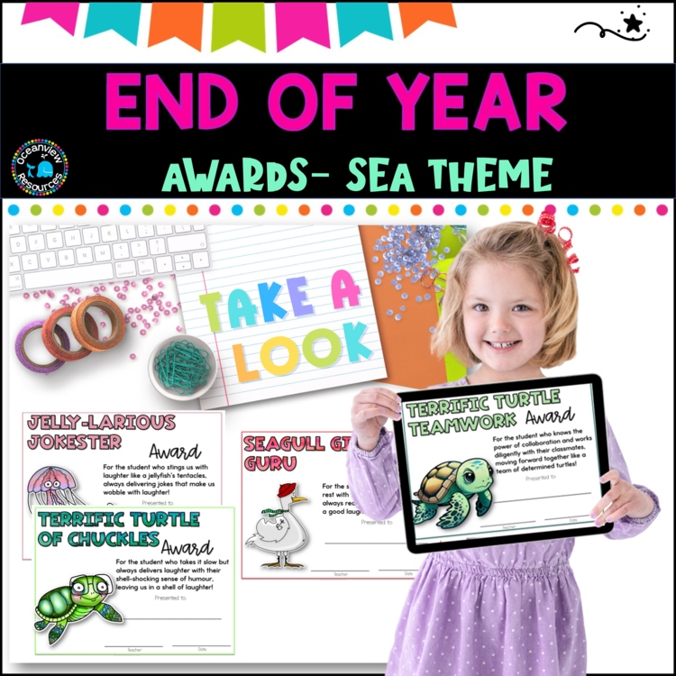 End of Year Awards- FUN Sea Themed k-6