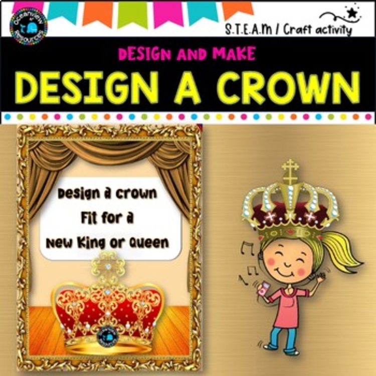 Make and Write: King and Queen Crown Activity- Celebrate the Kings Coronation
