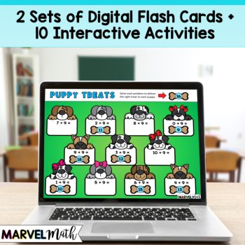 Google Classroom +9 Addition Facts Practice Slides - Digital Math Station, image 4