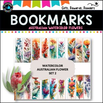 AUSTRALIAN -flowers watercolour bookmark version 2 (no quotes), image 4