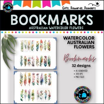 AUSTRALIAN -flowers watercolour bookmark, image 2