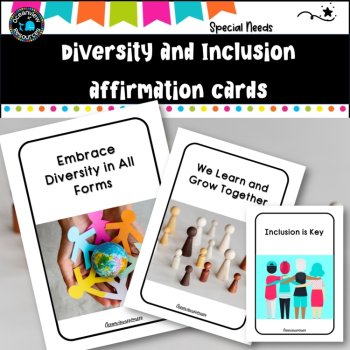 DIVERSITY AND INCLUSION affirmation cards- white background, image 2
