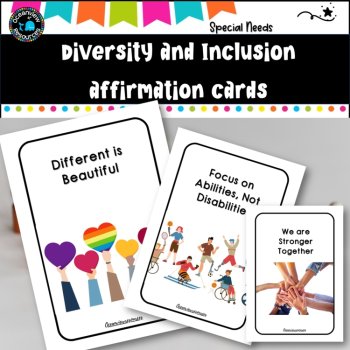 DIVERSITY AND INCLUSION affirmation cards- white background, image 3