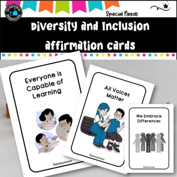 DIVERSITY AND INCLUSION affirmation cards- white background, image 4