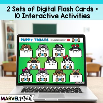 Google Classroom +4 Addition Facts Practice Slides - Digital Math Station, image 2