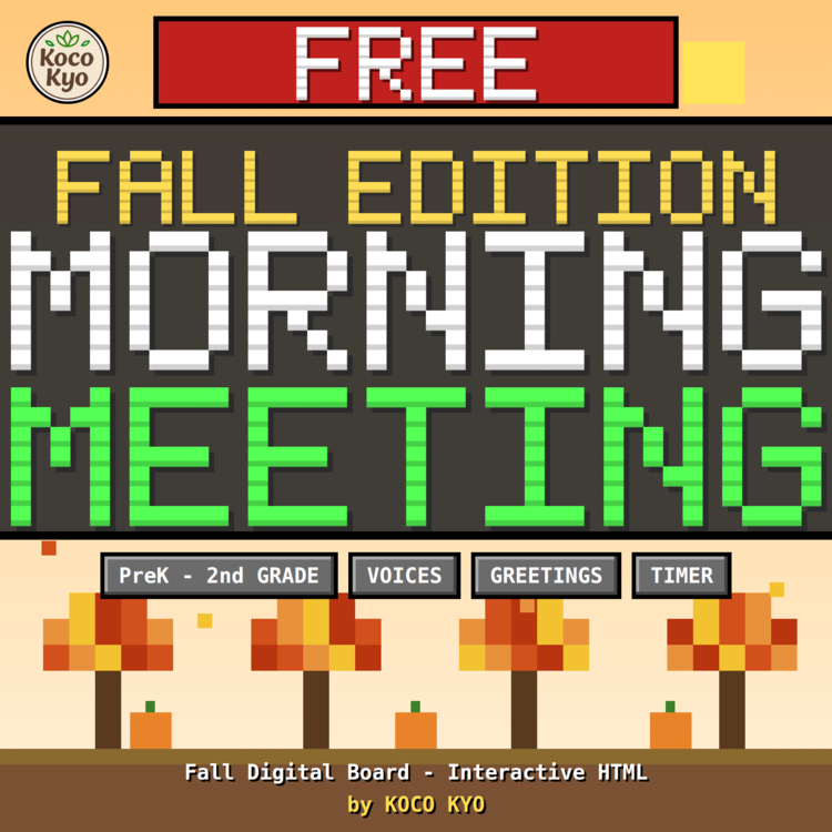 FREE Fall Morning Meeting Digital Board | Interactive Smartboard Sample | PreK–2