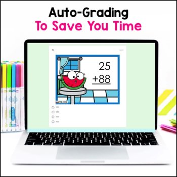 2 Digit Addition with Regrouping #7 - Quick Checks - Digital Exit Tickets, image 3