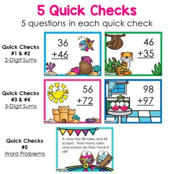 2 Digit Addition with Regrouping #7 - Quick Checks - Digital Exit Tickets, image 4