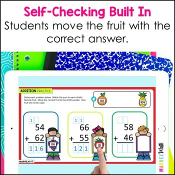 2 Digit Addition with Regrouping #4 - Google Slides - Mixed Practice, image 3
