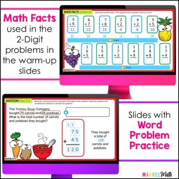 2 Digit Addition with Regrouping #4 - Google Slides - Mixed Practice, image 4