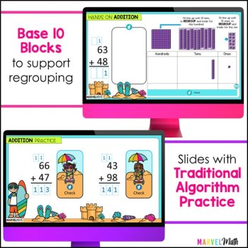 2 Digit Addition with Regrouping #3 - Base 10 Blocks - Base Ten Blocks, image 4