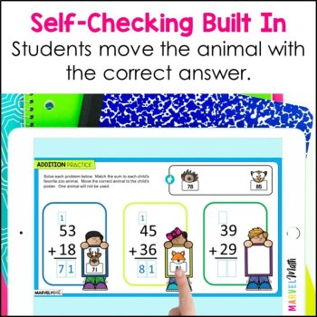 2 Digit Addition with Regrouping #2 - Google Slides - Digital Math Activities, image 3