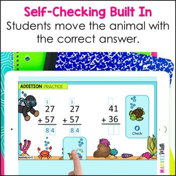 2 Digit Addition with Regrouping #1 - Base 10 Blocks - Base Ten Blocks, image 3
