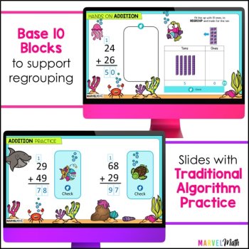2 Digit Addition with Regrouping #1 - Base 10 Blocks - Base Ten Blocks, image 4