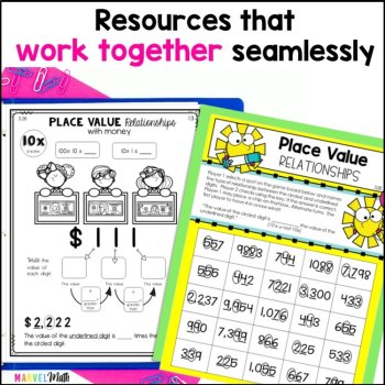 3rd Grade Place Value Unit TEKS - Place Value Games, Notebook, Chart, & More, image 2