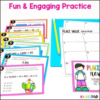 3rd Grade Place Value TEKS STAAR Review Task Cards, image 2