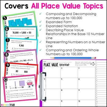 3rd Grade Place Value TEKS STAAR Review Task Cards, image 4