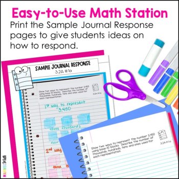 NO PREP Math Journal Prompts for 3rd Grade Place Value TEKS 3.2A 3.2B 3.2C 3.2D, image 4
