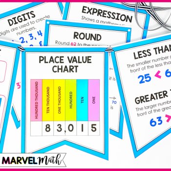 3rd Grade Place Value Word Wall - Print and Digital - Math Vocabulary, image 4