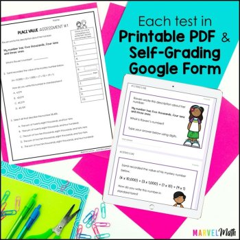 3rd Grade Place Value TEKS - STAAR Math Review Tests - Digital and Print, image 2