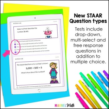 3rd Grade Place Value TEKS - STAAR Math Review Tests - Digital and Print, image 3