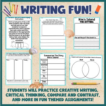 Nim's Island Multi-Sensory Book Companion: Vocab, Clay, Art, Writing, Spelling, image 3