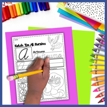 Learning Letters Cursive Pokémon Themed: Handwriting, Spelling, Tracing Letters, image 4