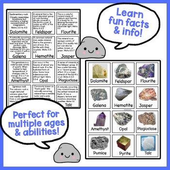 Rock & Mineral Bingo: Two Versions, 35 Rock/Minerals, Perfect for Earth Science, image 2