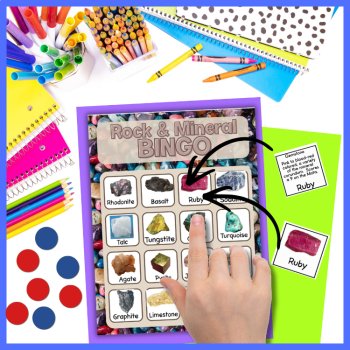 Rock & Mineral Bingo: Two Versions, 35 Rock/Minerals, Perfect for Earth Science, image 3
