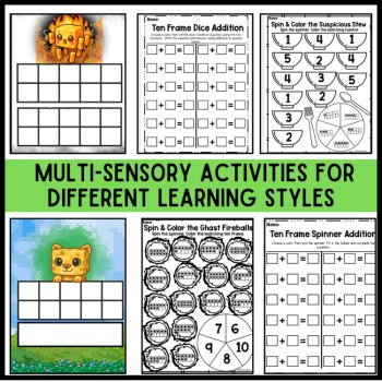 Multi-Sensory Minecraft Math: 10/20 Frames, Games, Printables for Dyscalculia, image 2