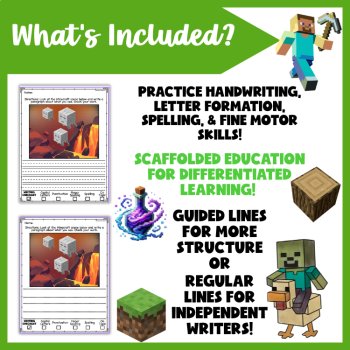 Minecraft Creative Writing for Dyslexia, Dysgraphia, New & Remedial Writers, image 2