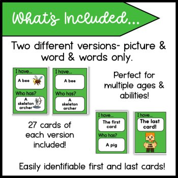 "I Have... Who Has.." Minecraft Game: 2 Versions PLUS Themed Coloring Sheets!, image 2