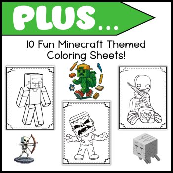 "I Have... Who Has.." Minecraft Game: 2 Versions PLUS Themed Coloring Sheets!, image 3