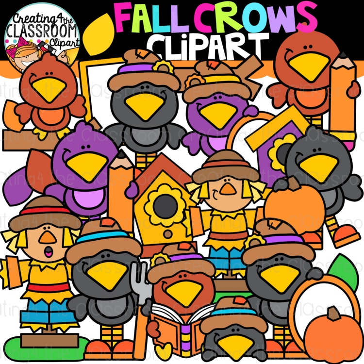 Fall Crows Clipart {Autumn Clipart}
