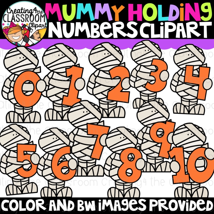 Mummy Numbers Clipart {Counting Clipart}