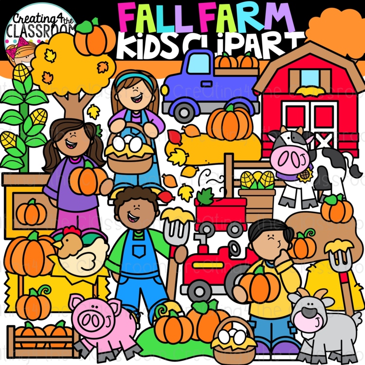Fall Farm Clipart Kids {Farm Clipart}