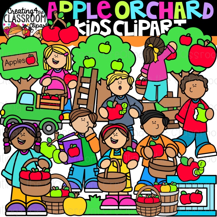 Apple Orchard Clipart Kids {Autumn Clipart}
