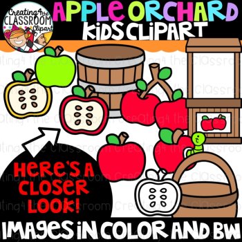 Apple Orchard Clipart Kids {Autumn Clipart}, image 2
