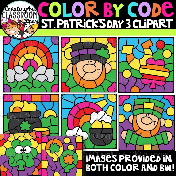 St. Patrick's Day Color By Code Clipart 3 {Creating4 the Classroom clipart}