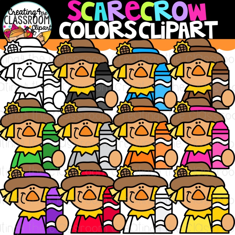 Scarecrow Color Clipart {Color Clipart}
