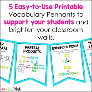 3rd Grade Multiplication and Division Problem Solving Vocabulary Bunting, image 2