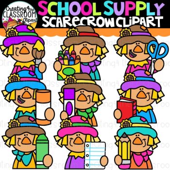 Scarecrow Clipart Bundle {Fall Math Clipart}, image 2