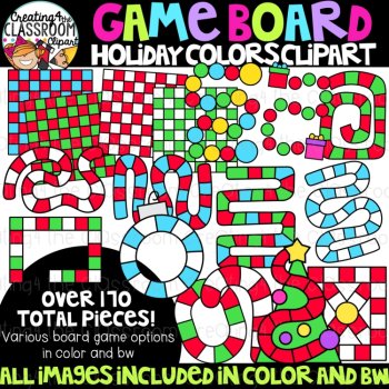Holiday Game board Clipart {Game board template Clipart}, image 3