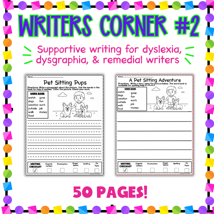 Writing Worksheets Part 2 for Dyslexia & Dysgraphia! Scaffolded Learning